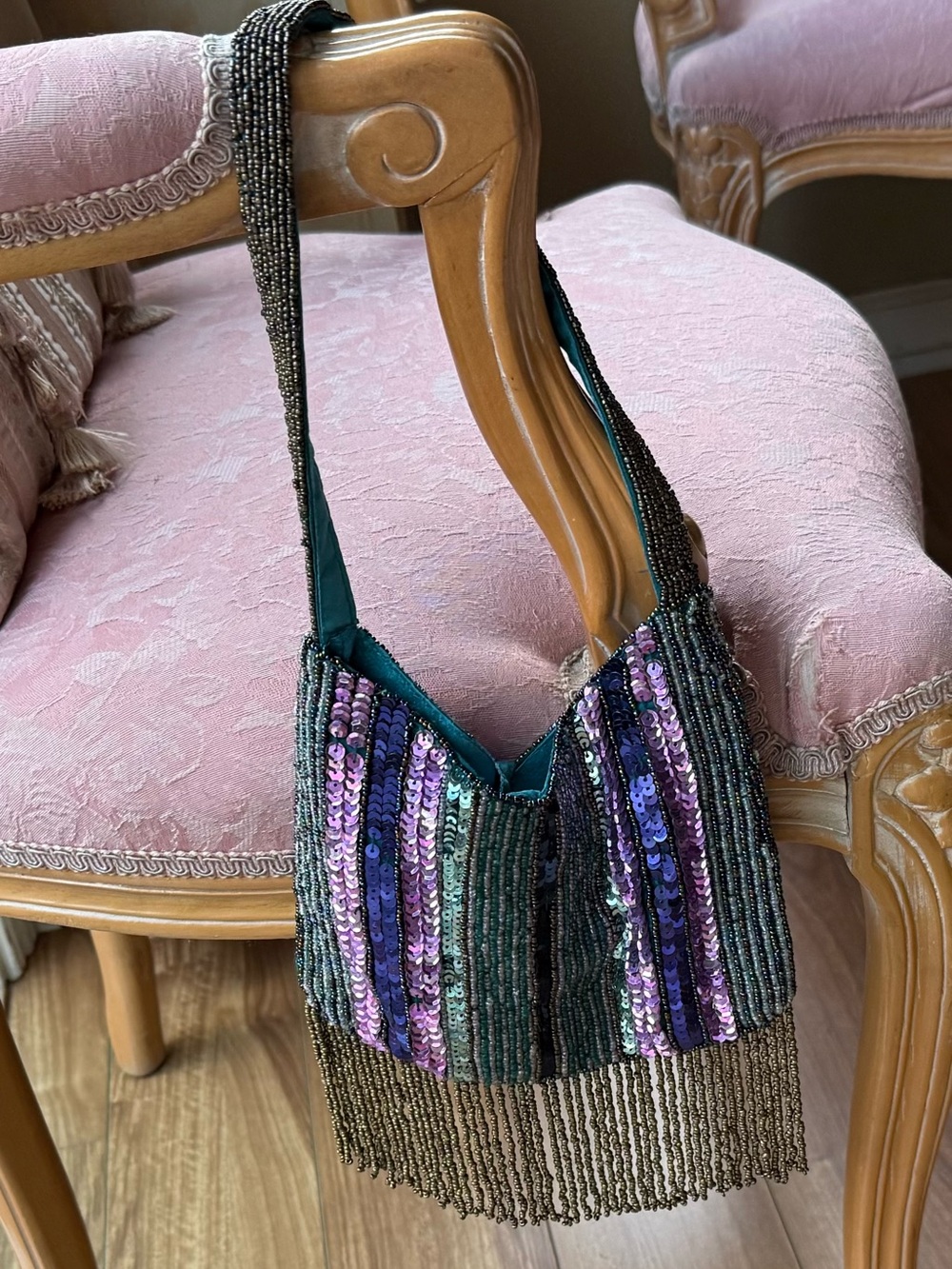 Fancy purse, multicolored beaded and sequined shoulder bag by Accessorize - Picture 5 of 11
